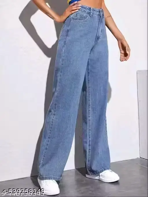 LOOSE FIT LIGHT BLUE JEANS FOR GIRLS AND WOMEN, WOMEN JEANS, WOMEN GIRL JEANS, STRAIGHT FIT WOMEN JEANS, BAGGY JEANS, LOOSE JEANS